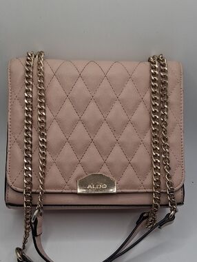 ALDO Blush Quilted Crossbody with Gold Chain